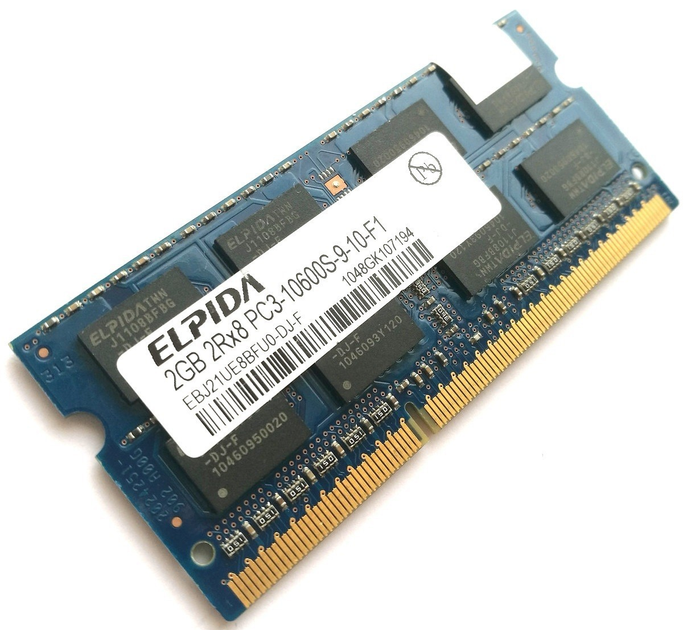 Оперативная память для ноутбука Elpida SODIMM DDR3 2Gb 1333MHz 10600s