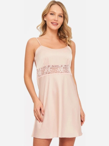 Ночная рубашка женская больших размеров Martelle Lingerie М шелк XXL Розовая пудра