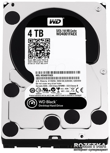 Жесткий диск Western Digital Black 4TB 7200rpm 64MB WD4001FAEX 3 5