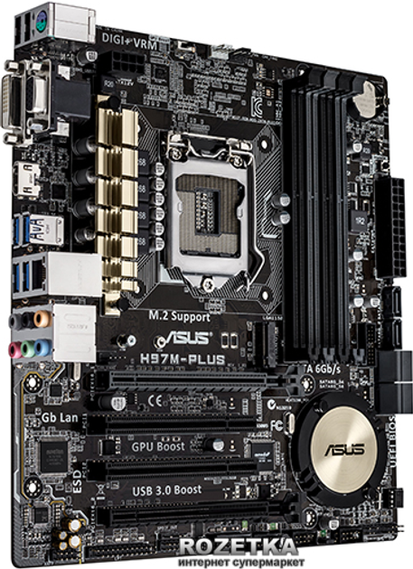 Материнская плата Asus H97M PLUS s1150 Intel H97 PCI Ex16 фото