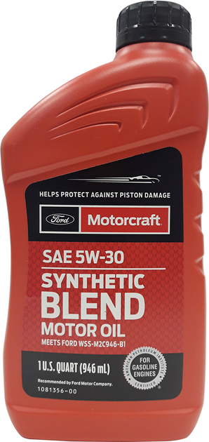 Моторное масло Ford Motorcraft Synthetic Blend Motor Oil 5W 30 0 946 л