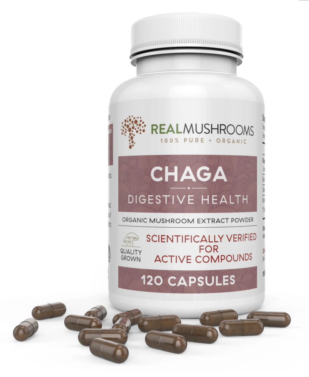 БАД Грибы с экстрактом чаги для поддержки иммунитета и пищеварения Real Mushrooms Chaga 120 капсул
БАД Грибы с экстрактом чаги для поддержки иммунитета и пищеварения Real Mushrooms Chaga 120 капсул