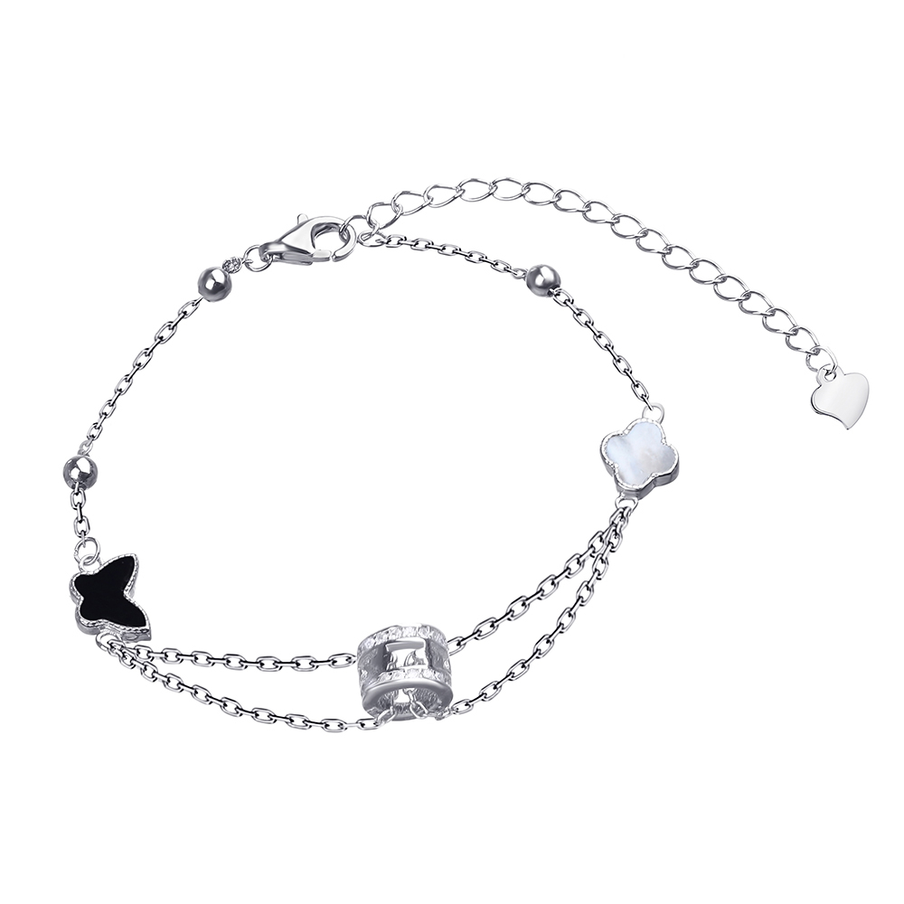 Серебряный браслет Silvex925 в стиле «Van Cleef & Arpels» 16+5 ±2 см с перламутром, ониксом и фианитом (вес 3 г) модели Б2ОПФ/1021
Серебряный браслет Silvex925 в стиле «Van Cleef & Arpels» 16+5 ±2 см с перламутром, ониксом и фианитом (вес 3 г) модели Б2ОПФ/1021