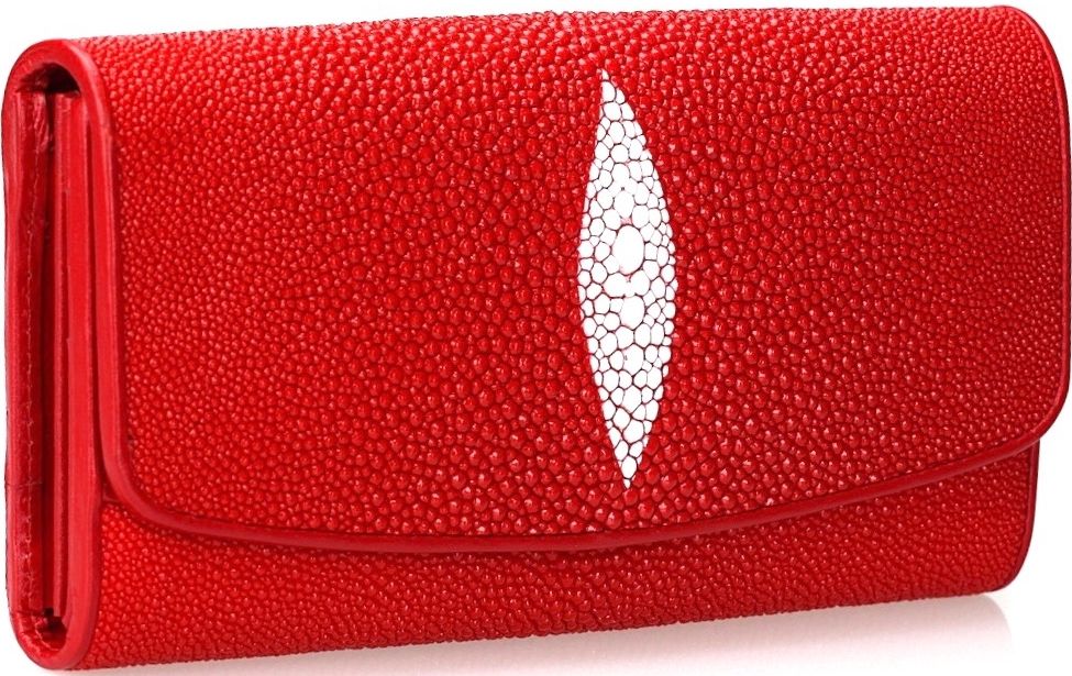 Кошелек женскийй STINGRAY LEATHER 18030 из натуральной кожи морского ската Красный 
Кошелек женскийй STINGRAY LEATHER 18030 из натуральной кожи морского ската Красный