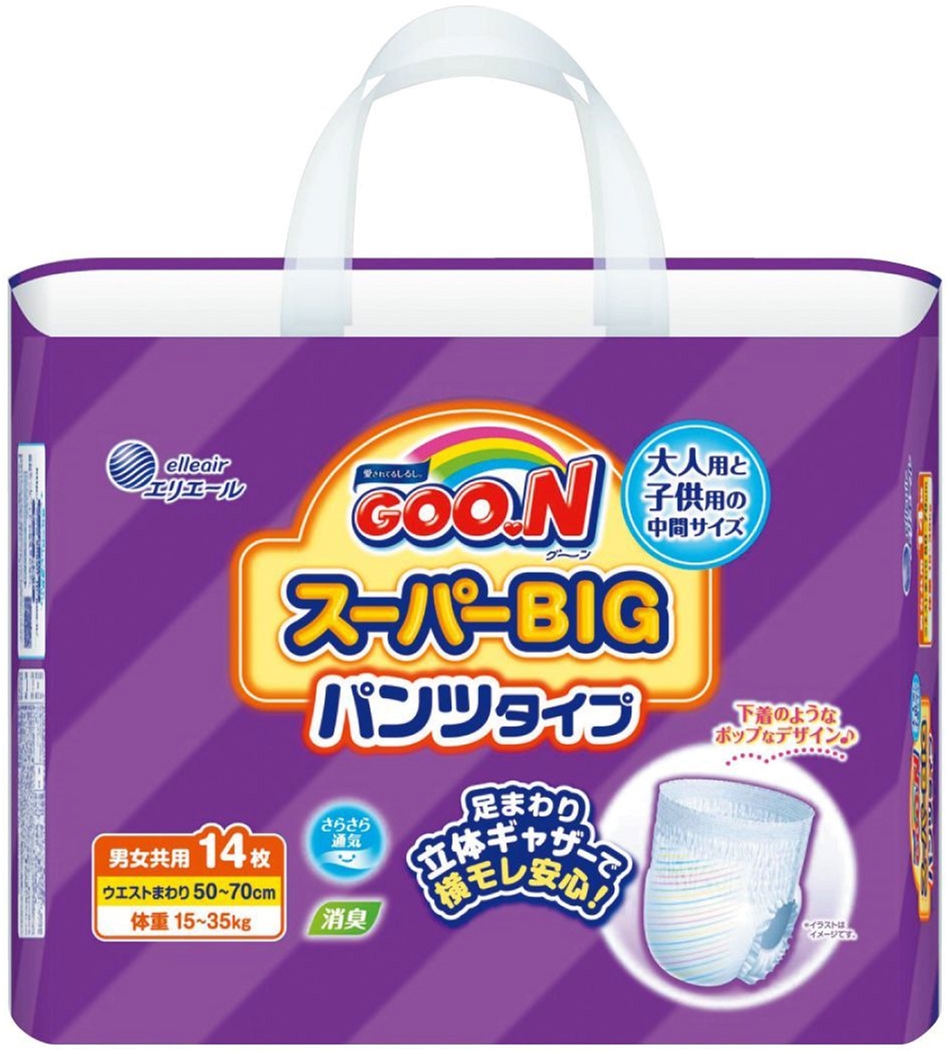Подгузники-трусики "GOO.N" "BB/Огромный" 15-35 кг для мальчиков (гига) 14 шт (753859) (4902011743081)
Подгузники-трусики "GOO.N" "BB/Огромный" 15-35 кг для мальчиков (гига) 14 шт (753859) (4902011743081)