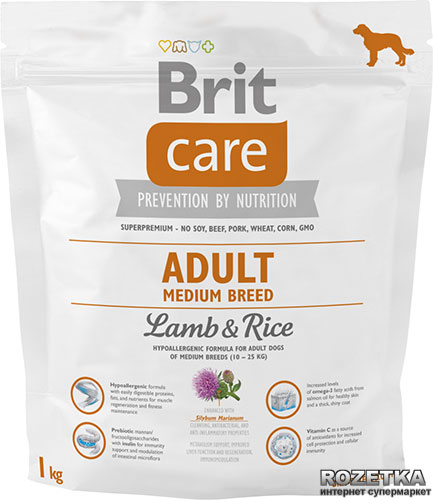 Сухой корм для взрослых собак средних пород Brit Care Adult Medium Breed Lamb & Rice 1 кг (8595602509942)
Сухой корм для взрослых собак средних пород Brit Care Adult Medium Breed Lamb & Rice 1 кг (8595602509942)