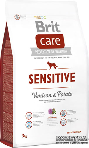 Сухой корм гипоаллергенный с олениной для собак всех пород Brit Care Sensitive All Breed 3 кг
Сухой корм гипоаллергенный с олениной для собак всех пород Brit Care Sensitive All Breed 3 кг
