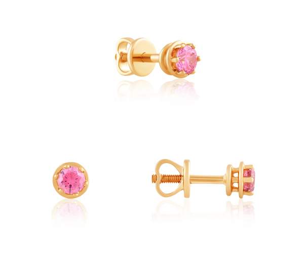 Серьги-пусеты золотые с камнями SWAROVSKI Zirconia в стиле "Дамиани", С4095GSWPINK
Серьги-пусеты золотые с камнями SWAROVSKI Zirconia в стиле "Дамиани", С4095GSWPINK