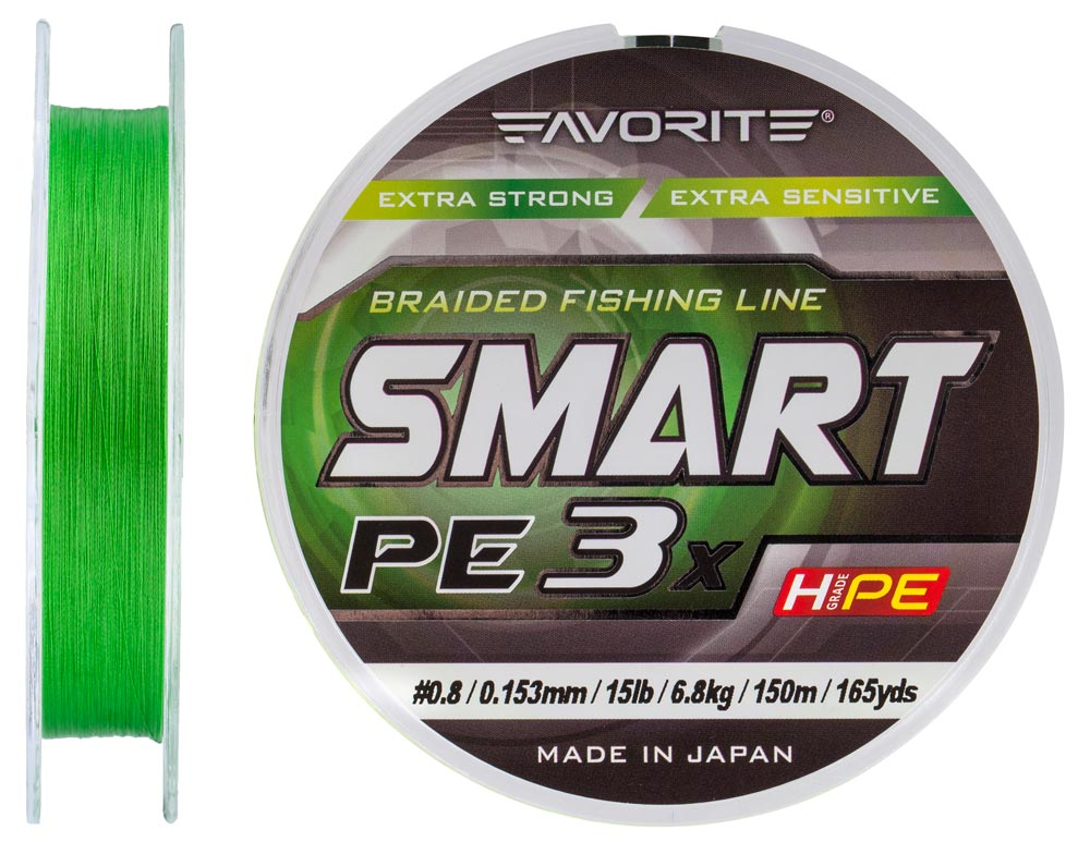 Шнур Favorite Smart PE 3x 150м (l.green) #0.8/0.153mm 15lb/6.8kg (арт.123416931067)
Шнур Favorite Smart PE 3x 150м (l.green) #0.8/0.153mm 15lb/6.8kg (арт.123416931067)
