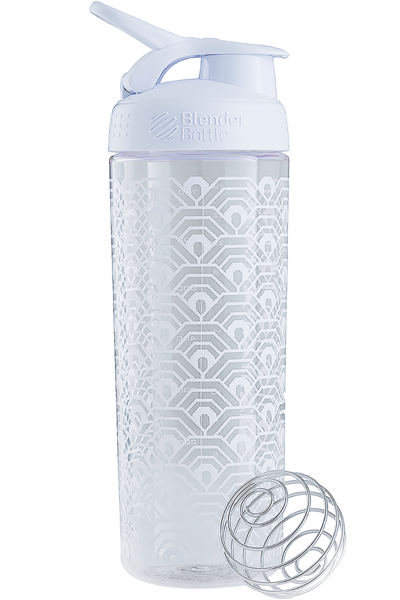 BlenderBottle Шейкер Sleek c шариком 820 ml - (Clamshell Patern) White/White
BlenderBottle Шейкер Sleek c шариком 820 ml - (Clamshell Patern) White/White
