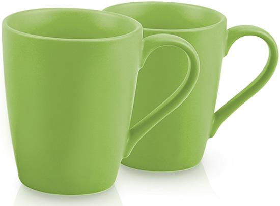 Набор 2 керамические кружки Fissman Sunshine 300мл, зеленые 
Набор 2 керамические кружки Fissman Sunshine 300мл, зеленые