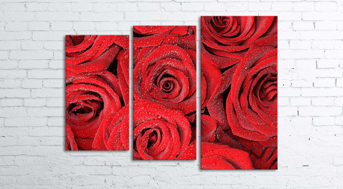 Модульная картина на холсте 3 в 1 Розы 80х106 см (секции разного размера)
Модульная картина на холсте 3 в 1 Розы 80х106 см (секции разного размера)