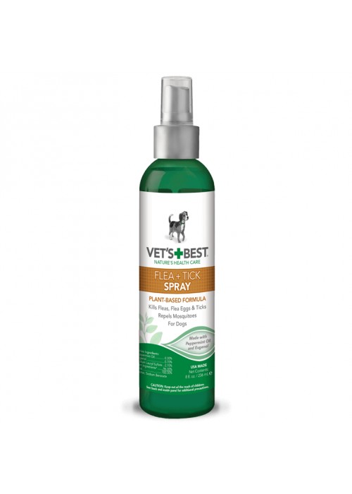 Спрей от блох клещей и москитов Vet's Best Natural Flea Tick Spray для собак 236 мл
Спрей от блох клещей и москитов Vet's Best Natural Flea Tick Spray для собак 236 мл