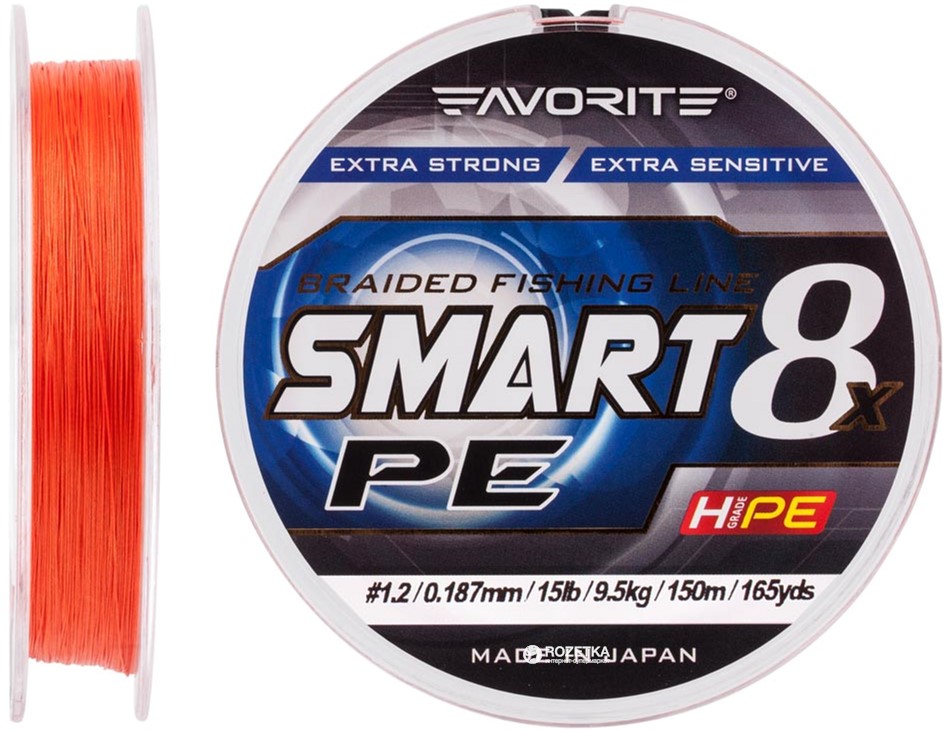Шнур Favorite Smart PE 8x 150 м # 1.2/0.187 мм 9.5 кг Красно-оранжевый (16931083)
Шнур Favorite Smart PE 8x 150 м # 1.2/0.187 мм 9.5 кг Красно-оранжевый (16931083)