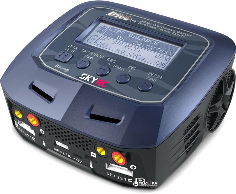 Зарядное устройство SkyRC D100 V2 10A/100WxAC/200WxDC с/БП универсальное (6930460004109)
Зарядное устройство SkyRC D100 V2 10A/100WxAC/200WxDC с/БП универсальное (6930460004109)