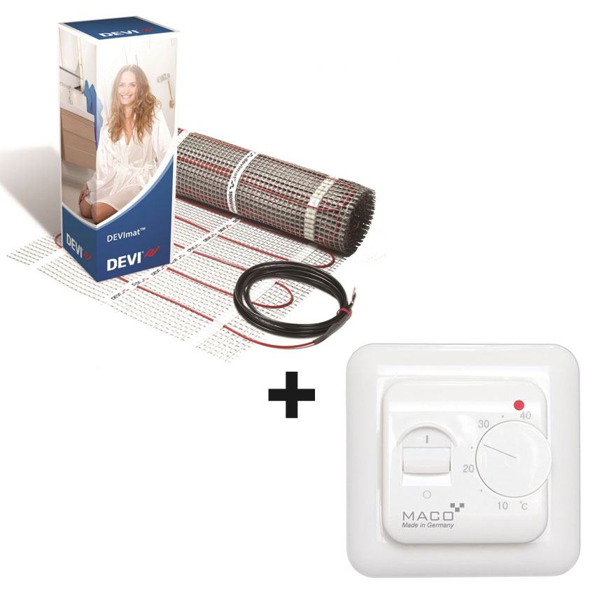 Теплый пол DEVI двухжильный мат DTIR-150 0,5 м2 (DEVIcomfort 150T) + терморегулятор MACO TF1640
Теплый пол DEVI двухжильный мат DTIR-150 0,5 м2 (DEVIcomfort 150T) + терморегулятор MACO TF1640