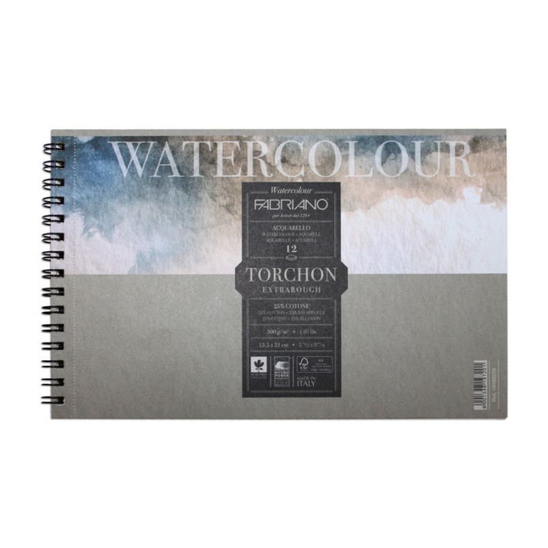 Альбом для акварели на спирали Fabriano Watercolor Torchon Extra Rongh 12л 300г А6
Альбом для акварели на спирали Fabriano Watercolor Torchon Extra Rongh 12л 300г А6
