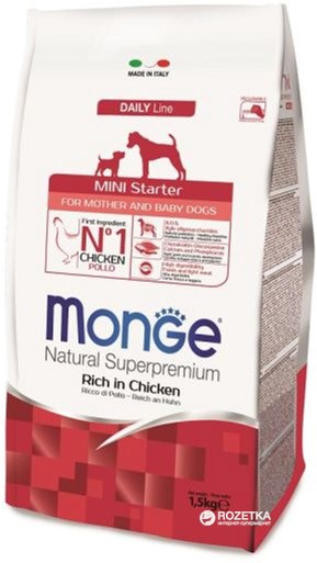 Сухой корм Monge Mini + Starter canine со вкусом курицы с рисом 1.5 кг (8009470004008)
Сухой корм Monge Mini + Starter canine со вкусом курицы с рисом 1.5 кг (8009470004008)
