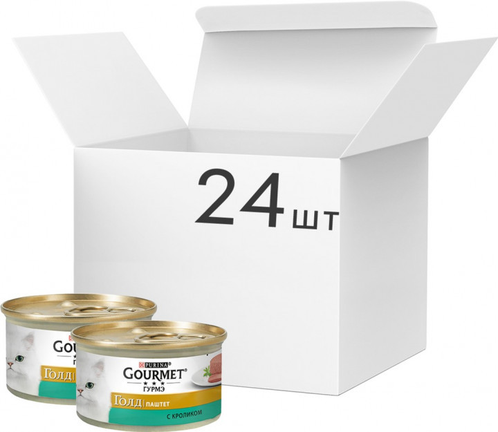 Упаковка влажного корма Purina Gourmet Gold Паштет с кроликом 24 шт по 85 г (7613033728754)
Упаковка влажного корма Purina Gourmet Gold Паштет с кроликом 24 шт по 85 г (7613033728754)