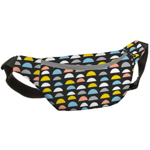 Сумка на пояс бананка Bumbag Presentville Разноцветные горбики на чёрном фоне 27х16 см
Сумка на пояс бананка Bumbag Presentville Разноцветные горбики на чёрном фоне 27х16 см