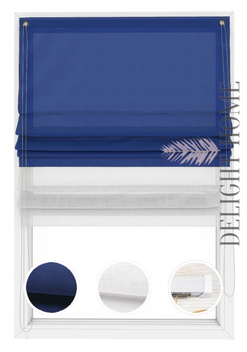 Двойная римская штора Twin I&H Джуси велюр Синий и Тюль Лён 60*170 см
Двойная римская штора Twin I&H Джуси велюр Синий и Тюль Лён 60*170 см
