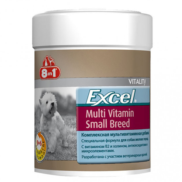 Мультивитаминный комплекс для собак мелких пород Excel MULTI VITAMIN Small Breed 8 in 1 BGL-IN-97
Мультивитаминный комплекс для собак мелких пород Excel MULTI VITAMIN Small Breed 8 in 1 BGL-IN-97