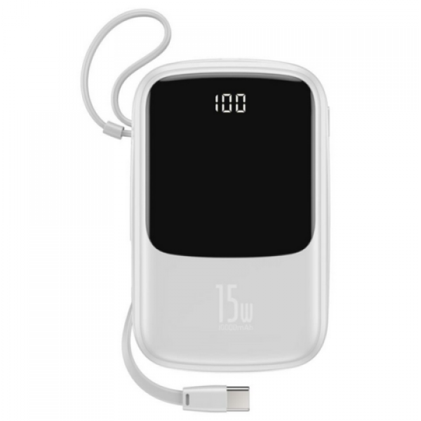 Портативный аккумулятор Baseus Q Pow Digital Plus Display 3A 10000 mAh (с кабелем Type-C) White (ОРИГИНАЛ)
Портативный аккумулятор Baseus Q Pow Digital Plus Display 3A 10000 mAh (с кабелем Type-C) White (ОРИГИНАЛ)