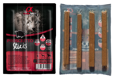Беззерновые лакомства для собак Alpha Spirit DOG Sticks Prosciutto с прошутто, стики x30, 300г.
Беззерновые лакомства для собак Alpha Spirit DOG Sticks Prosciutto с прошутто, стики x30, 300г.