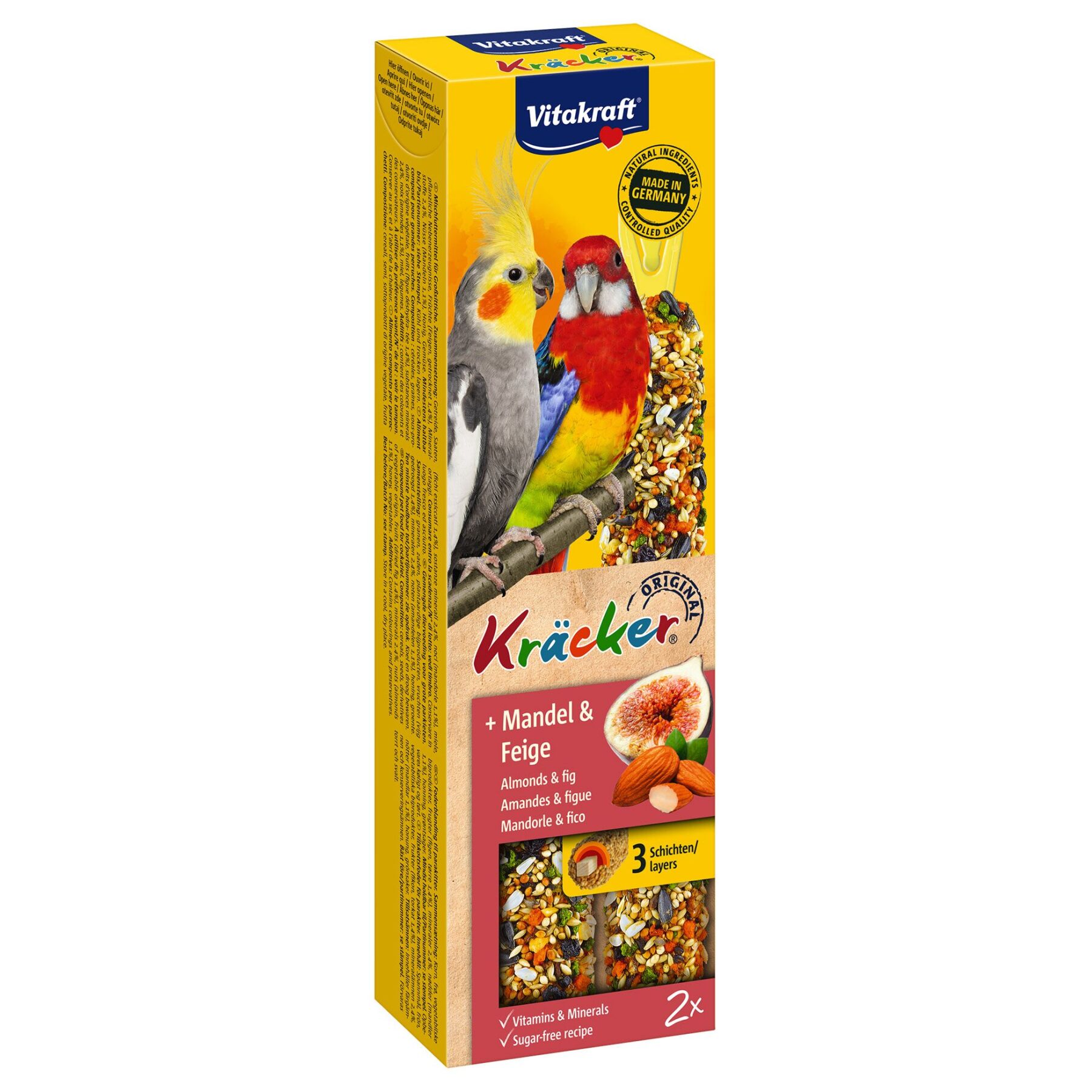 Повседневные лакомства для средних попугаев Vitakraft «Kracker Original + Almonds & Fig» 180 г / 2 шт. (миндаль и рис)
Повседневные лакомства для средних попугаев Vitakraft «Kracker Original + Almonds & Fig» 180 г / 2 шт. (миндаль и рис)