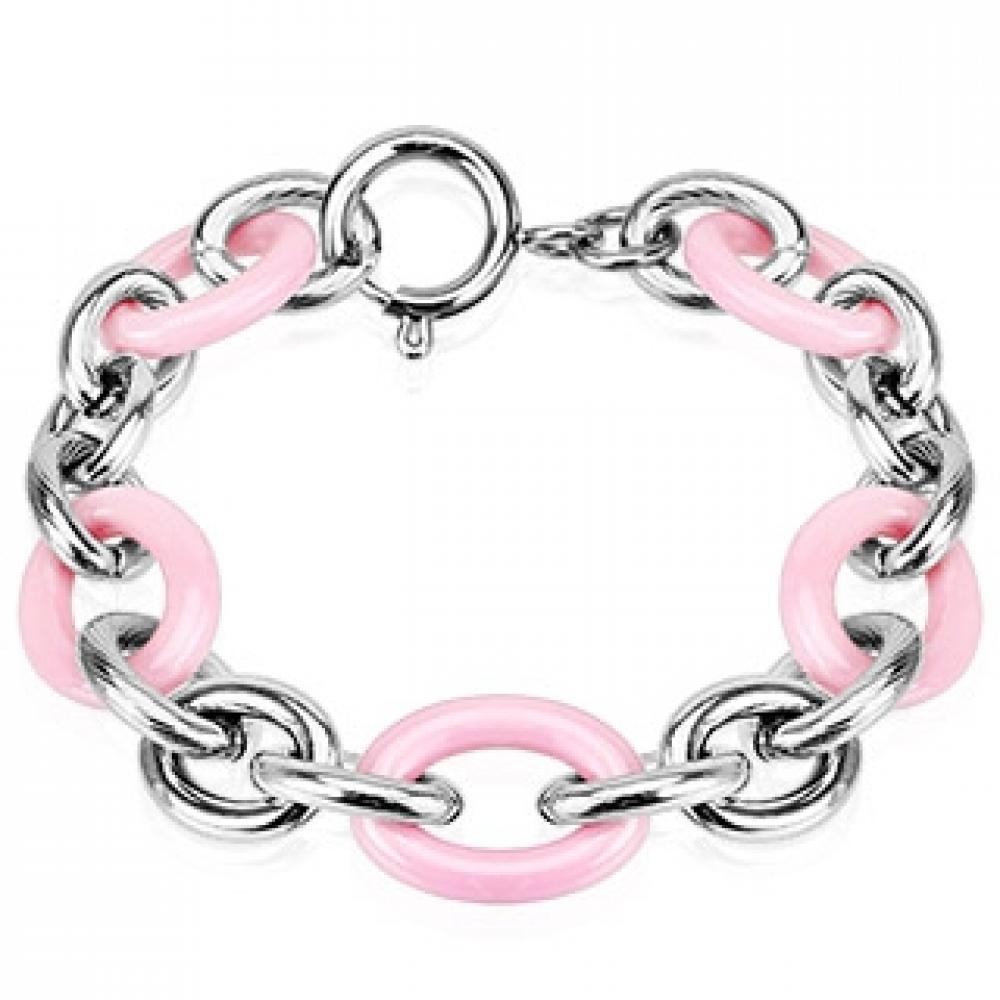 Женский браслет из стали и керамики Spikes с широкими звеньями gray with pink
Женский браслет из стали и керамики Spikes с широкими звеньями gray with pink