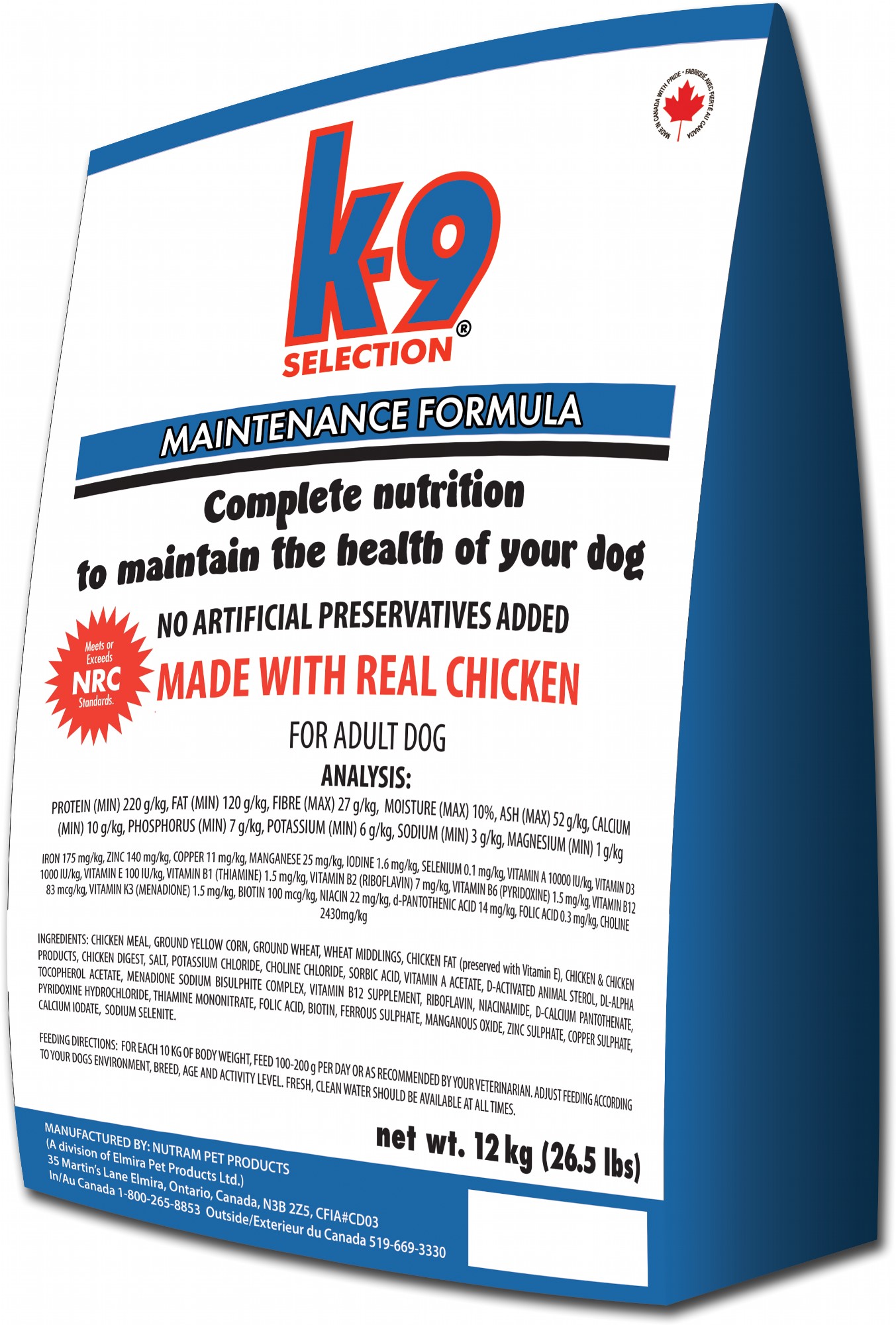 Сухой корм K-9 Selection Maintenance Formula для собак средних пород 12 кг (067714001389)
Сухой корм K-9 Selection Maintenance Formula для собак средних пород 12 кг (067714001389)