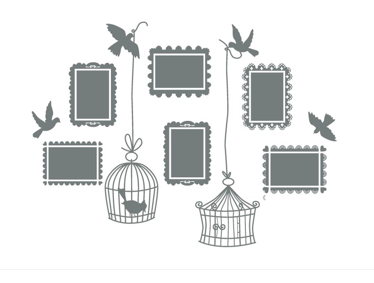 Интерьерная виниловая наклейка на стену IdeaClock Frames with birds 130х96 см Серый(39291-462)
Интерьерная виниловая наклейка на стену IdeaClock Frames with birds 130х96 см Серый(39291-462)