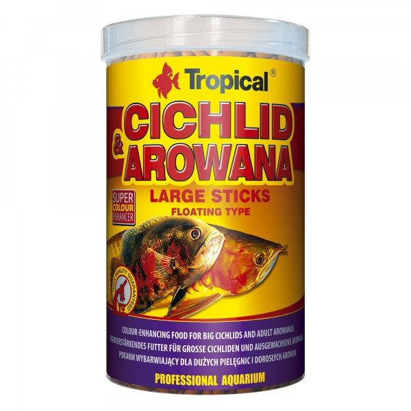 Корм для аквариумных цихлид и арован Tropical Cichlid & Arowana Large Sticks в палочках 1 л
Корм для аквариумных цихлид и арован Tropical Cichlid & Arowana Large Sticks в палочках 1 л