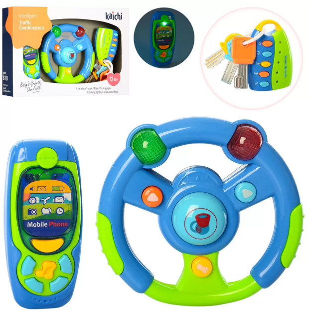 Набор игровой A-Toys K999-81B/G музыкальный руль, брелок, ключи. телефон с проектором и световыми эффектами
Набор игровой A-Toys K999-81B/G музыкальный руль, брелок, ключи. телефон с проектором и световыми эффектами