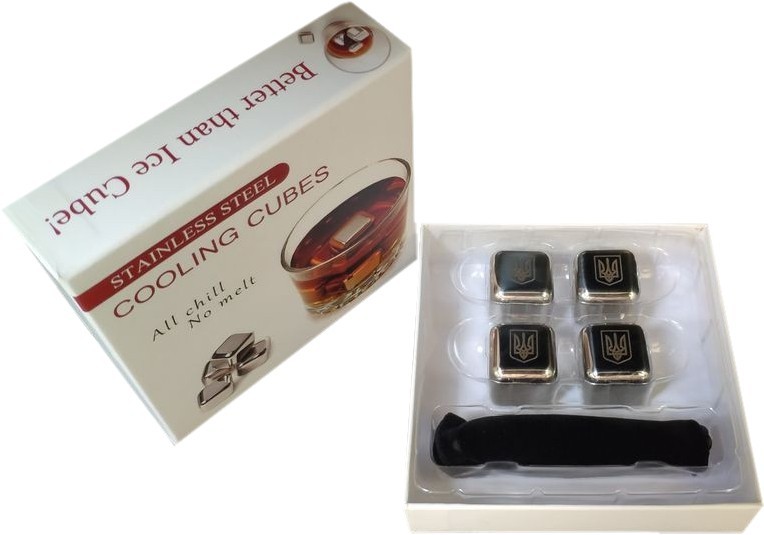 Камни металлические кубики для виски Decanto 980028 "Трезубец" - 4 шт в подарочной коробке
Камни металлические кубики для виски Decanto 980028 "Трезубец" - 4 шт в подарочной коробке