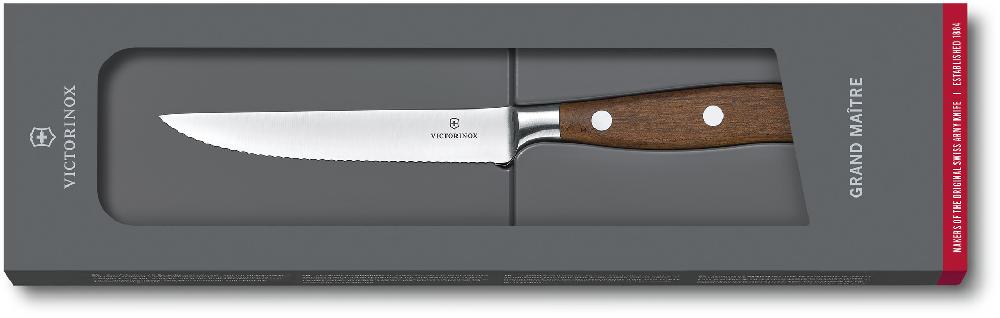 Кухонный нож Grand Maitre Wood Steak 12см волн. с дерев. ручкой (GB) Victorinox Vx77200.12WG
Кухонный нож Grand Maitre Wood Steak 12см волн. с дерев. ручкой (GB) Victorinox Vx77200.12WG