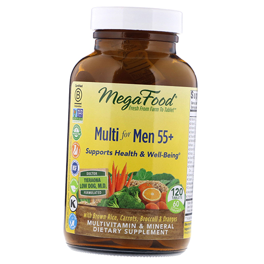 Мультивитамины для мужчин 55+, Multi for Men 55 plus, Mega Food 120таб (36343014)
Мультивитамины для мужчин 55+, Multi for Men 55 plus, Mega Food 120таб (36343014)