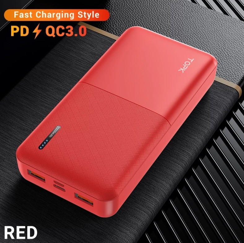 Зарядний пристрій Power Bank TOPK Швидка зарядка QC 3.0 20000 mAh Червоний
Зарядний пристрій Power Bank TOPK Швидка зарядка QC 3.0 20000 mAh Червоний