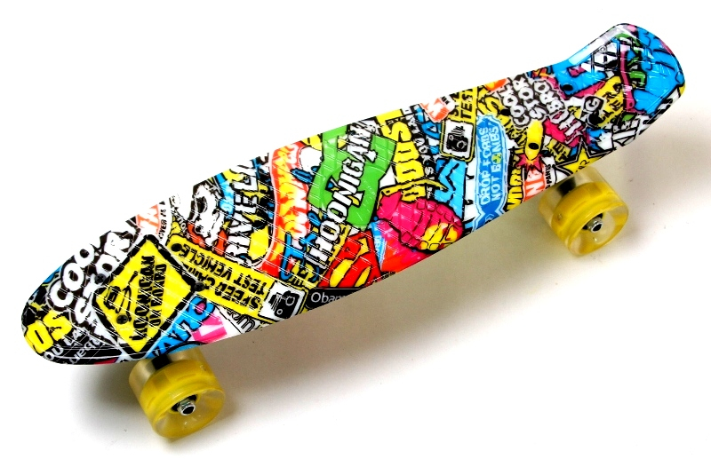 Пенни борд (Penny Board) 22" со светящимися колесами и рисунком, "Graffiti" Inscription
Пенни борд (Penny Board) 22" со светящимися колесами и рисунком, "Graffiti" Inscription