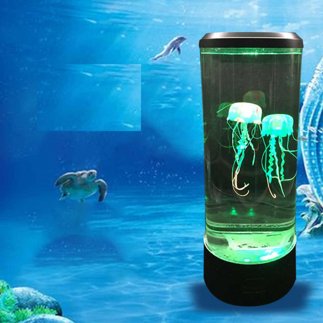 Ночник Аквариум с медузами светодиодный настольный LED светильник 7 цветов Jellyfish Mood Lamp черный
Ночник Аквариум с медузами светодиодный настольный LED светильник 7 цветов Jellyfish Mood Lamp черный