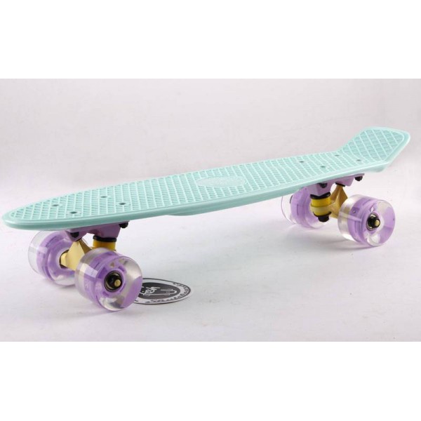 Скейтборд пластиковый Penny LED WHEELS FISH 22in со светящимися колесами (мят-жел-фиол)
Скейтборд пластиковый Penny LED WHEELS FISH 22in со светящимися колесами (мят-жел-фиол)
