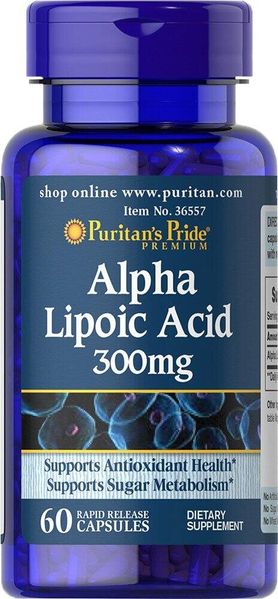 Альфа-липоевая кислота Alpha Lipoic Acid Puritan's Pride 300 мг 60 гелевых капсул (PP016)
Альфа-липоевая кислота Alpha Lipoic Acid Puritan's Pride 300 мг 60 гелевых капсул (PP016)