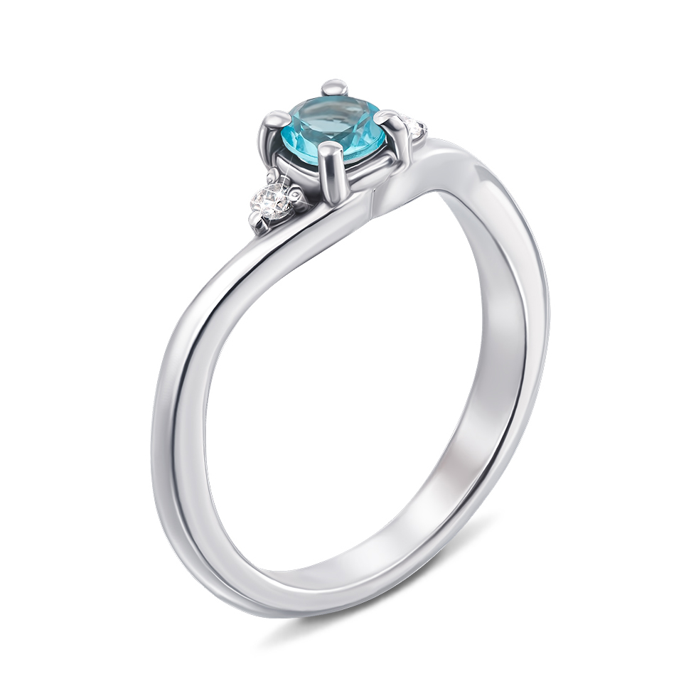 Серебряное кольцо с топазом и фианитами 000134662 17 размера 
Серебряное кольцо с топазом и фианитами 000134662 17 размера