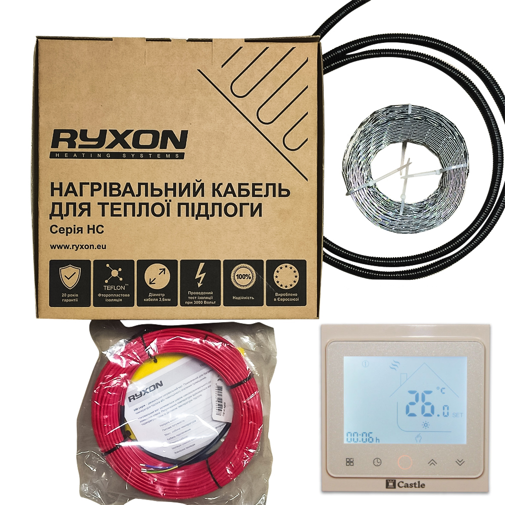 Нагревательный кабель Ryxon HC-20-120 м + сенсорный программируемый терморегулятор Wi - Fi (12,0-15,0 м2)
Нагревательный кабель Ryxon HC-20-120 м + сенсорный программируемый терморегулятор Wi - Fi (12,0-15,0 м2)