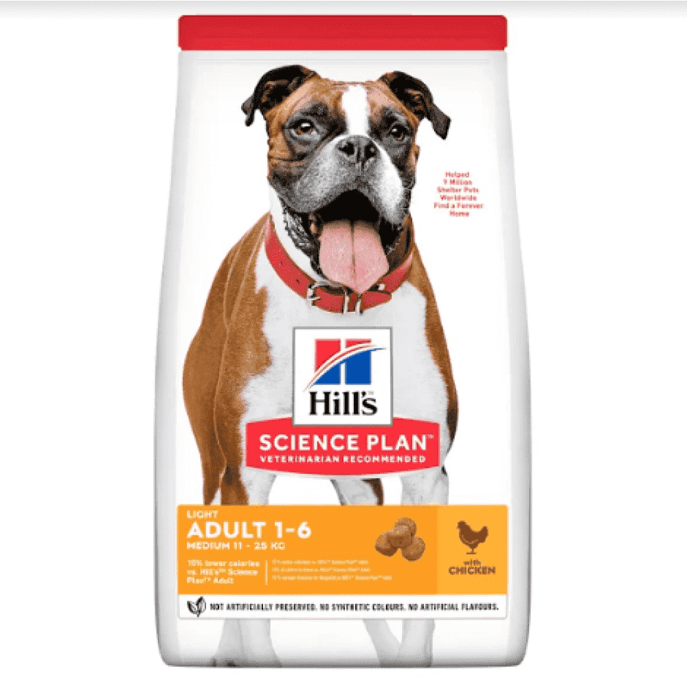 Легкий сухой корм HILL'S SCIENCE PLAN Adult Light Medium для малоактивных собак средних пород, с Курицей - 14 кг
Легкий сухой корм HILL'S SCIENCE PLAN Adult Light Medium для малоактивных собак средних пород, с Курицей - 14 кг