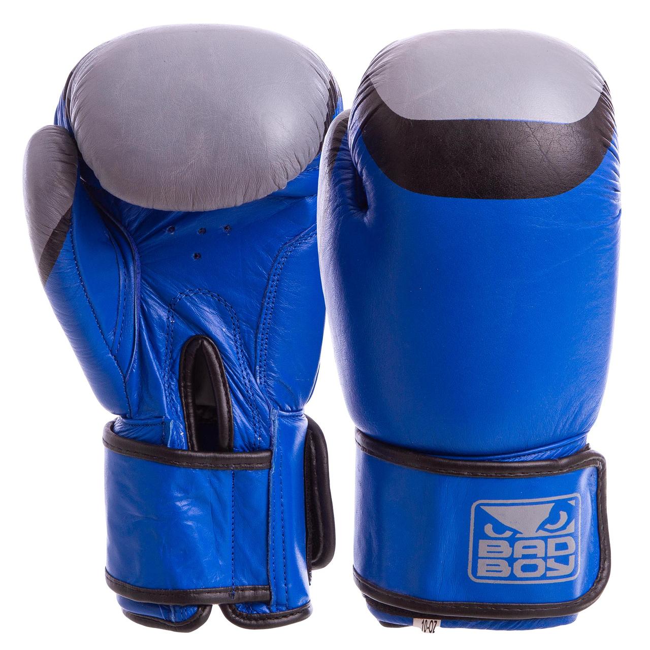 Перчатки для бокса и единоборств BAD BOY Champ кожаные 5433 Blue-Black-Grey 12 унций
Перчатки для бокса и единоборств BAD BOY Champ кожаные 5433 Blue-Black-Grey 12 унций