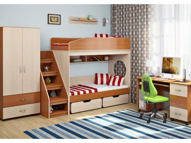 Детская комната для двоих детей KidsBunkBed Д06 ольха дуб молочный 3130х2170х1852 мм
Детская комната для двоих детей KidsBunkBed Д06 ольха дуб молочный 3130х2170х1852 мм