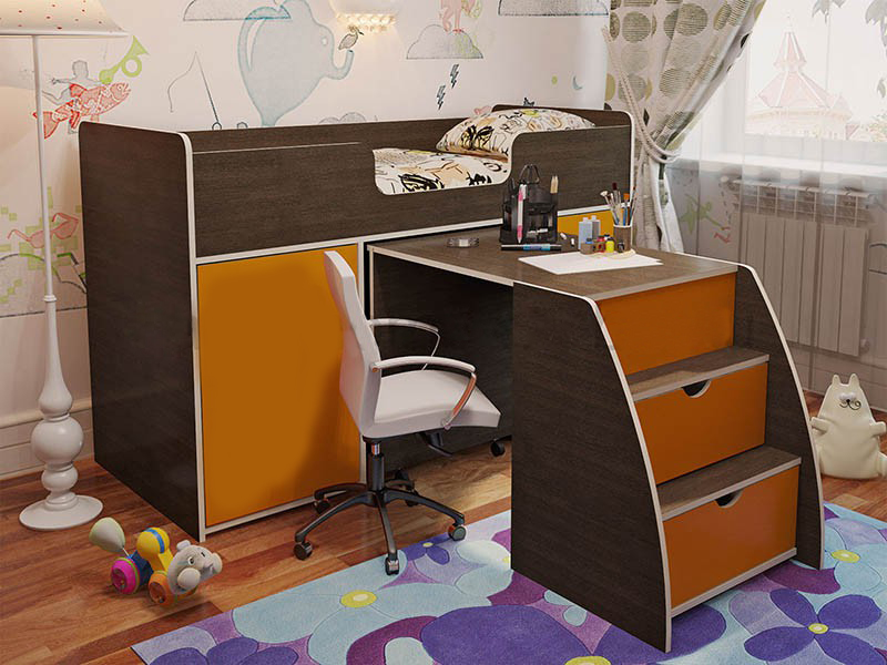 Кровать Чердак с Игровою зоной KidsBunkBed I-01 венге апельсин 1636х1060х1100 мм
Кровать Чердак с Игровою зоной KidsBunkBed I-01 венге апельсин 1636х1060х1100 мм