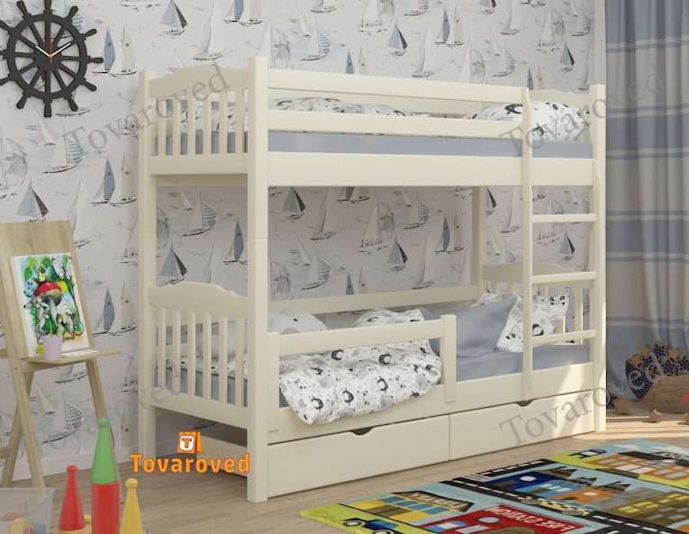 Двухъярусная кровать с Ящиками 90х190 и бортиком защитным внизу Wellmebely Бай-Бай Трансформер сосна Бежевый Л6
Двухъярусная кровать с Ящиками 90х190 и бортиком защитным внизу Wellmebely Бай-Бай Трансформер сосна Бежевый Л6