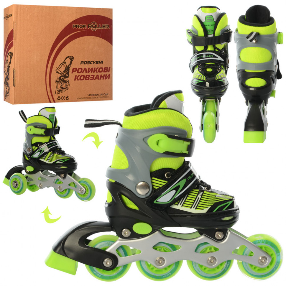 Детские раздвижные ролики Profi Roller Skates Flex Зеленый 27-30 размер на шнуровке
Детские раздвижные ролики Profi Roller Skates Flex Зеленый 27-30 размер на шнуровке
